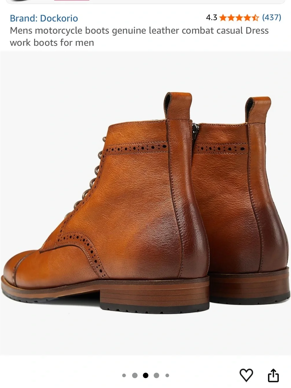 Men's Brown Leather Brogue Chukka Boot - Classic Lace-Up